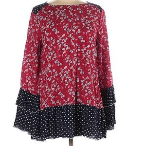 Suzanne Betro Long Sleeve Ruffle Blouse Si…